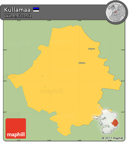 Savanna Style Simple Map of Kullamaa, single color outside