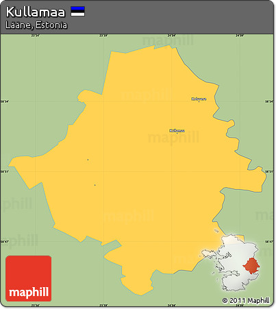 Savanna Style Simple Map of Kullamaa, single color outside