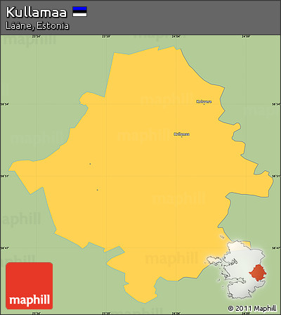 Savanna Style Simple Map of Kullamaa, single color outside