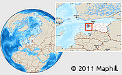 Shaded Relief Location Map of Lihula Linn, highlighted country, highlighted parent region