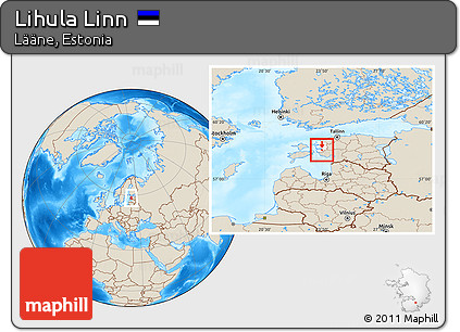 Shaded Relief Location Map of Lihula Linn, highlighted parent region