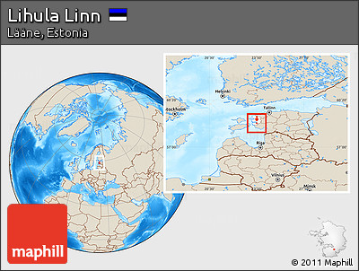 Shaded Relief Location Map of Lihula Linn, highlighted parent region