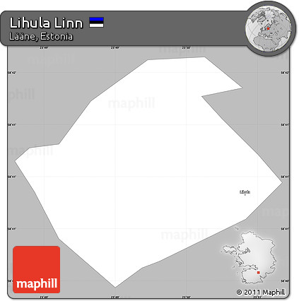 Gray Simple Map of Lihula Linn