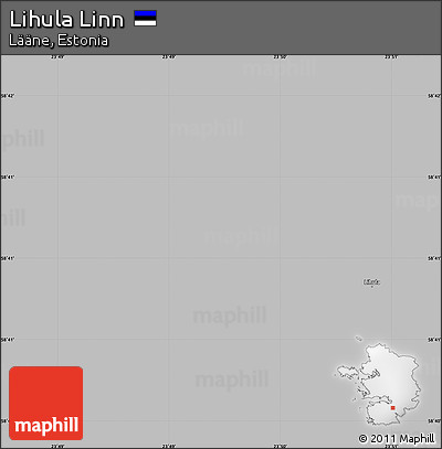 Gray Simple Map of Lihula Linn, single color outside