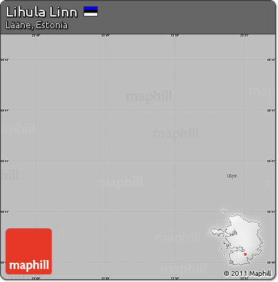 Gray Simple Map of Lihula Linn, single color outside
