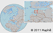 Gray Location Map of Lihula, highlighted parent region, within the entire country, hill shading