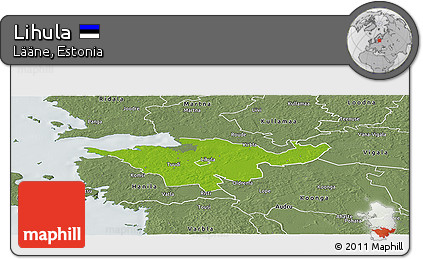 Physical Panoramic Map of Lihula, semi-desaturated