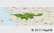 Satellite Panoramic Map of Lihula, shaded relief outside
