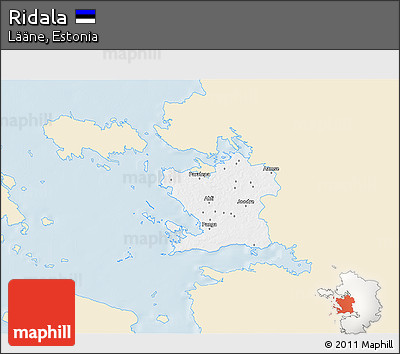 Classic Style 3D Map of Ridala, single color outside