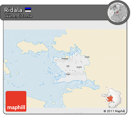 Classic Style 3D Map of Ridala, single color outside