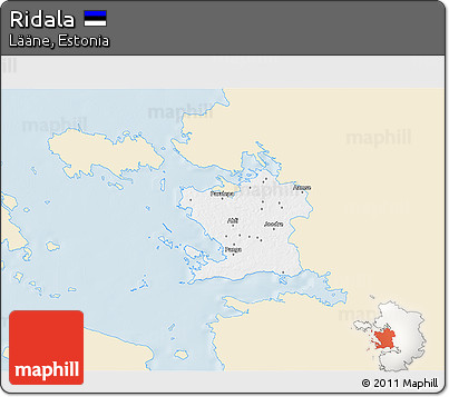 Classic Style 3D Map of Ridala, single color outside