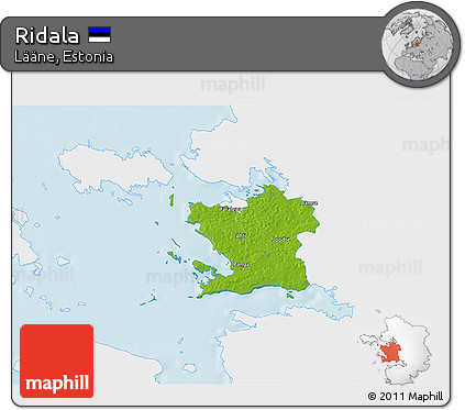 Physical 3D Map of Ridala, single color outside