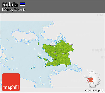Physical 3D Map of Ridala, single color outside