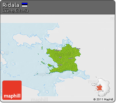 Physical 3D Map of Ridala, single color outside