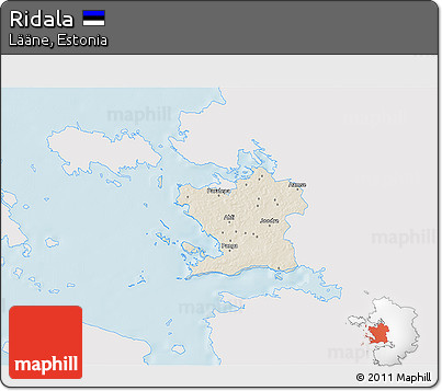 Shaded Relief 3D Map of Ridala, single color outside