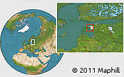Satellite Location Map of Ridala, highlighted parent region