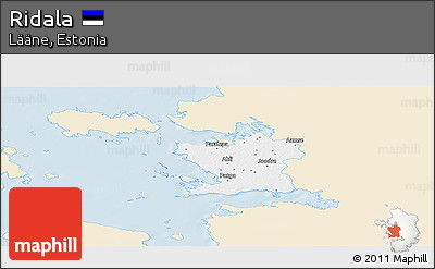 Classic Style Panoramic Map of Ridala, single color outside