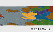 Political Panoramic Map of Ridala, darken