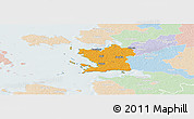 Political Panoramic Map of Ridala, lighten