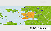 Political Panoramic Map of Ridala, physical outside