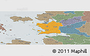 Political Panoramic Map of Ridala, semi-desaturated