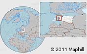 Gray Location Map of Taebla, highlighted country, highlighted parent region, within the entire country, hill shading
