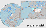 Gray Location Map of Taebla, highlighted country, highlighted parent region, hill shading
