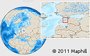 Shaded Relief Location Map of Taebla, highlighted parent region