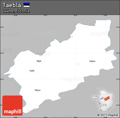 Gray Simple Map of Taebla, single color outside