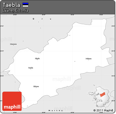 Silver Style Simple Map of Taebla