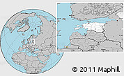 Blank Location Map of Estonia, gray outside