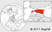 Blank Location Map of Estonia, highlighted continent