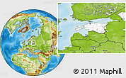 Blank Location Map of Estonia, physical outside