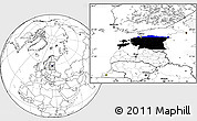 Flag Location Map of Estonia, blank outside