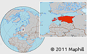 Gray Location Map of Estonia