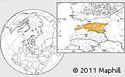 Political Location Map of Estonia, blank outside