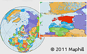 Political Location Map of Estonia