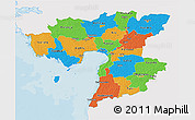 Political 3D Map of Pärnu, single color outside