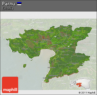 Satellite 3D Map of Pärnu, lighten