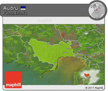 Physical 3D Map of Audru, satellite outside
