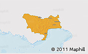 Political 3D Map of Audru, single color outside