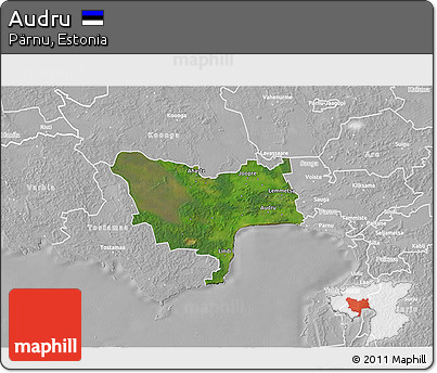 Satellite 3D Map of Audru, lighten, desaturated