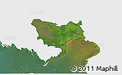 Satellite 3D Map of Audru, single color outside