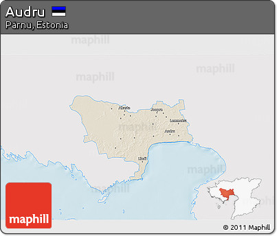 Shaded Relief 3D Map of Audru, single color outside
