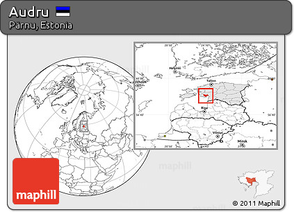 Blank Location Map of Audru, highlighted country