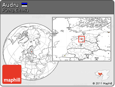 Blank Location Map of Audru, highlighted parent region
