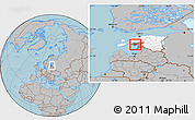 Gray Location Map of Audru, highlighted country, highlighted parent region, within the entire country, hill shading