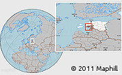 Gray Location Map of Audru, highlighted country, highlighted parent region, hill shading