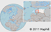 Gray Location Map of Audru, highlighted country, hill shading