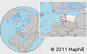 Gray Location Map of Audru, highlighted country